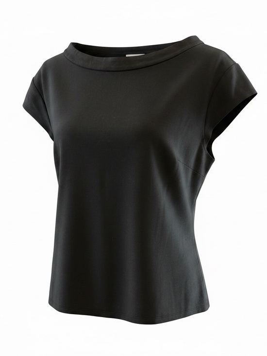 7Th Avenue Design Studio Tops - 7th Avenue Design Studio NY & Company Black Cap Sleeve Tee with Boat Neck XL